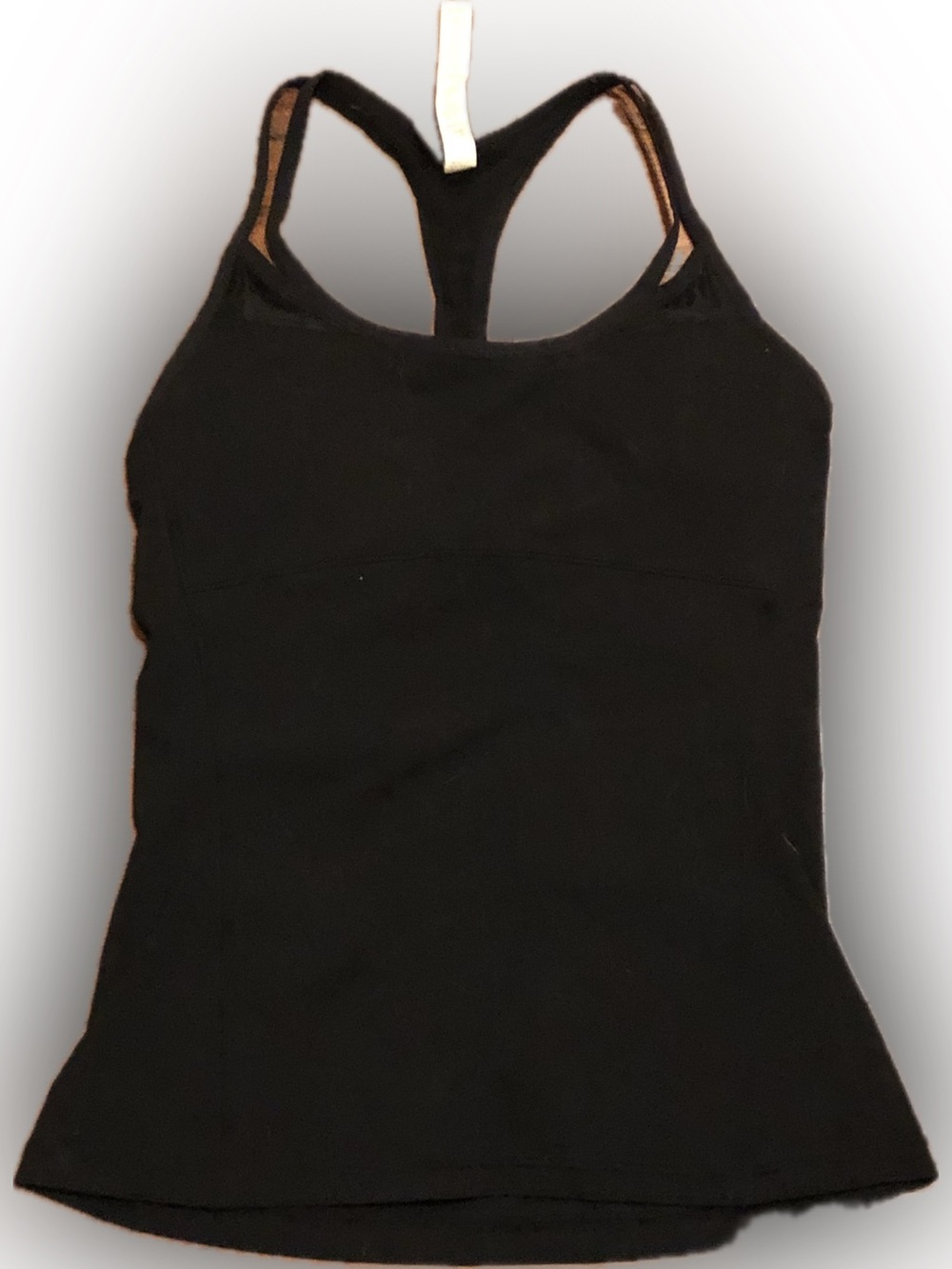 ALO Yoga Black Racerback Tank with Center Strap